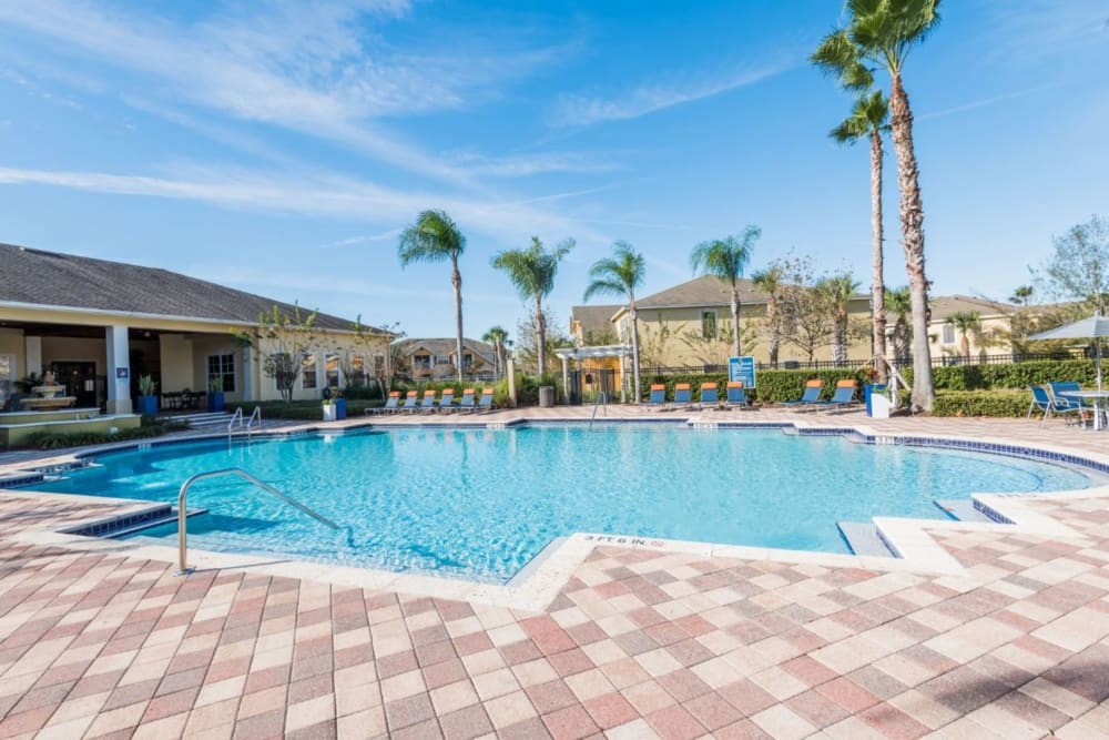 The sparkling community pool at Citrus Tower in Clermont, Florida