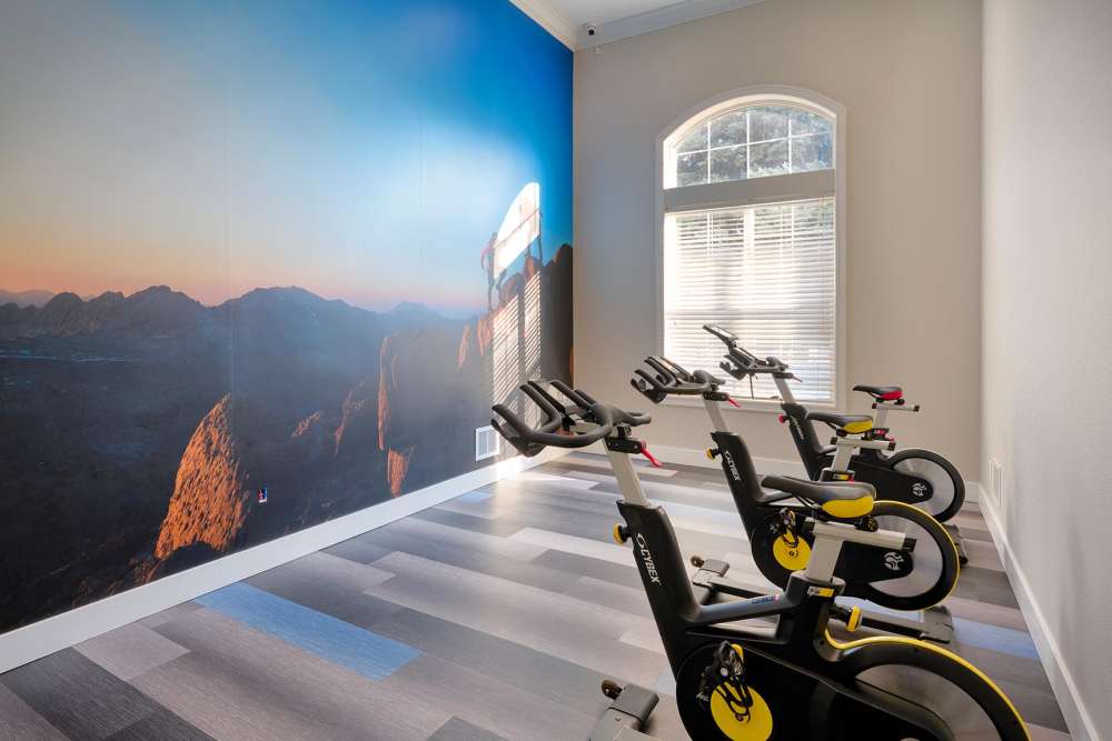 Cycling equipment at Skyecrest Apartments in Lakewood, Colorado