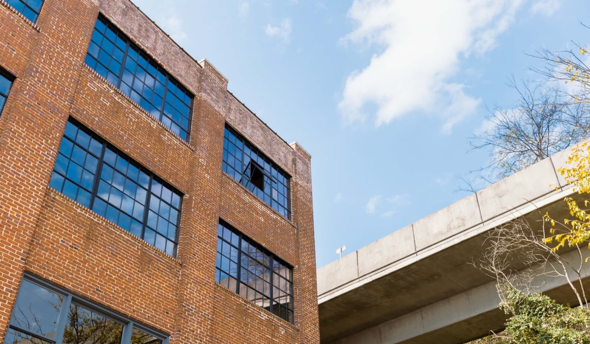 Brick exterior at Lofts at Abrams Fixtures in Atlanta, Georgia