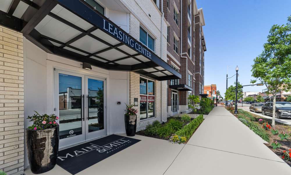 Property leasing center at Main and Mill in Lewisville,Texas