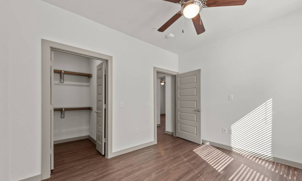 Bedroom with closet space at Opal Point at Kyle in Kyle,Texas
