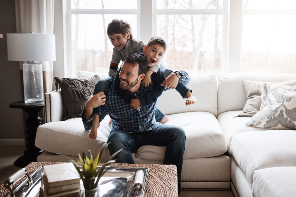 Happy residents in their apartment at Los Robles Apartments, Thousand Oaks, California