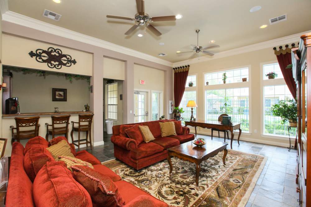Clubhouse with kitchen at Country Lane in Angleton, Texas