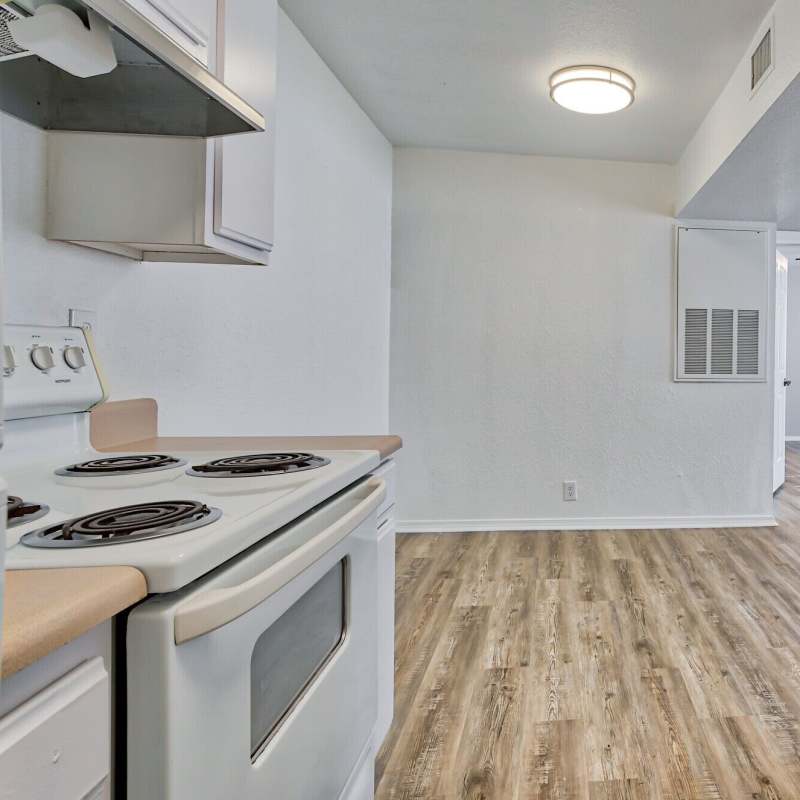 Fully equipped kitchen at The Gardens At Duncan Apartments in Duncan, Oklahoma
