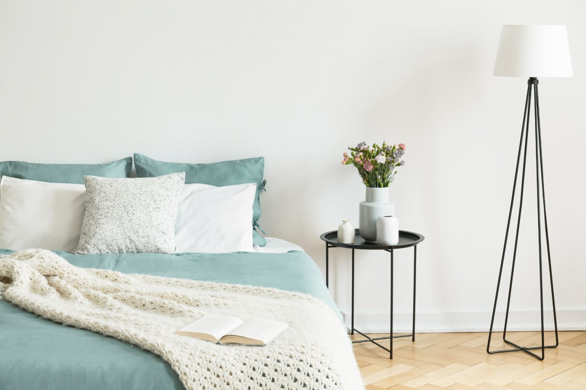 Stylish bedroom at Bay on 6th, Santa Monica, California