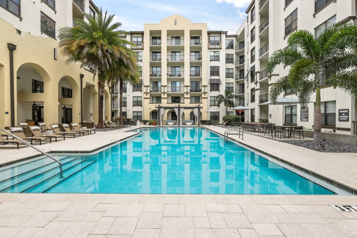 Rendering of luxury pool at Lantower Westshore in Tampa, Florida