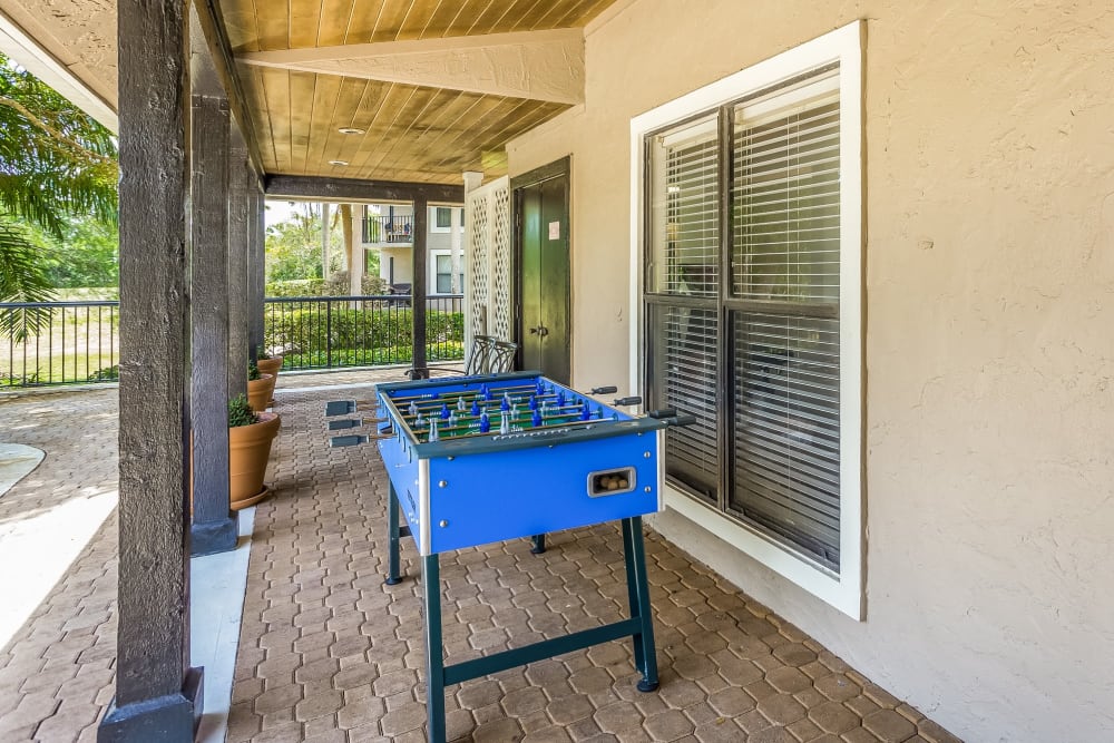 Foosball table at Tuscany Pointe at Somerset Place Apartment Homes in Boca Raton, Florida