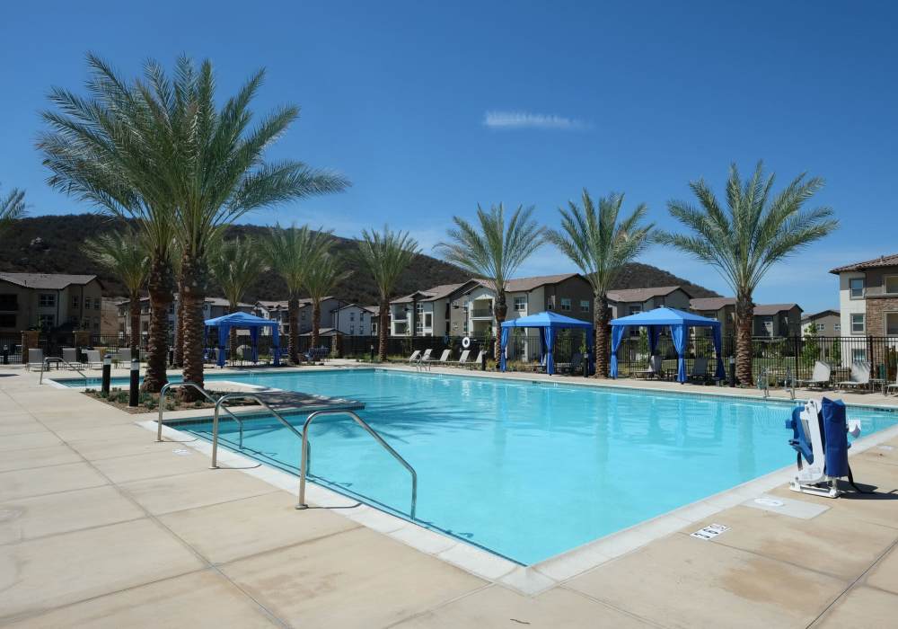 Resort-style swimming pool at Pacific Landing in Murrieta, California