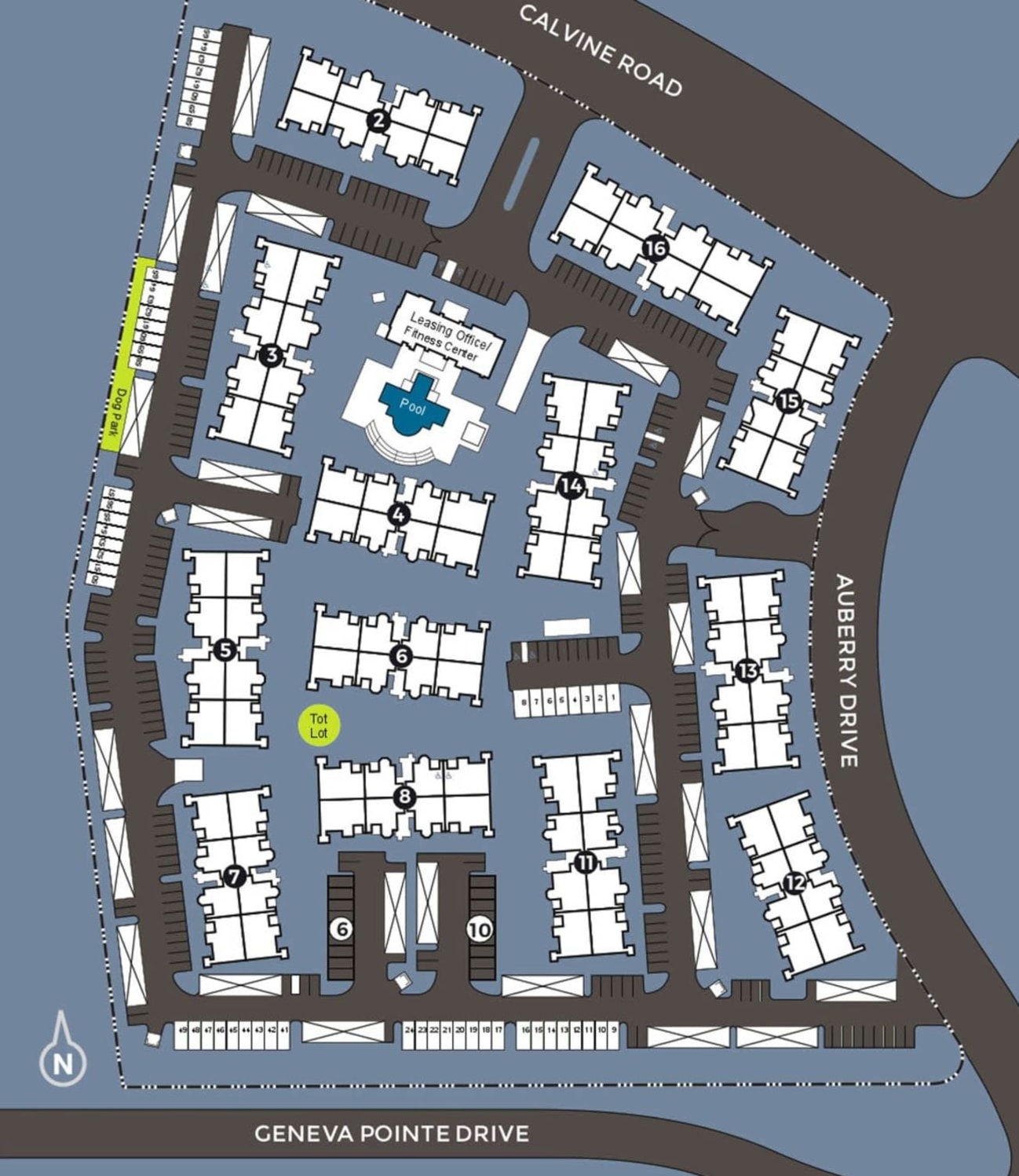Community site map for The Artisan Apartment Homes in Sacramento, California