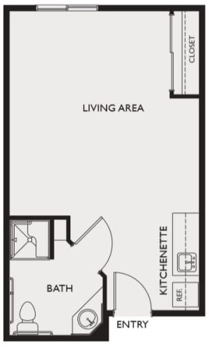 Assisted living studio at Highland Glen in Highland, Utah
