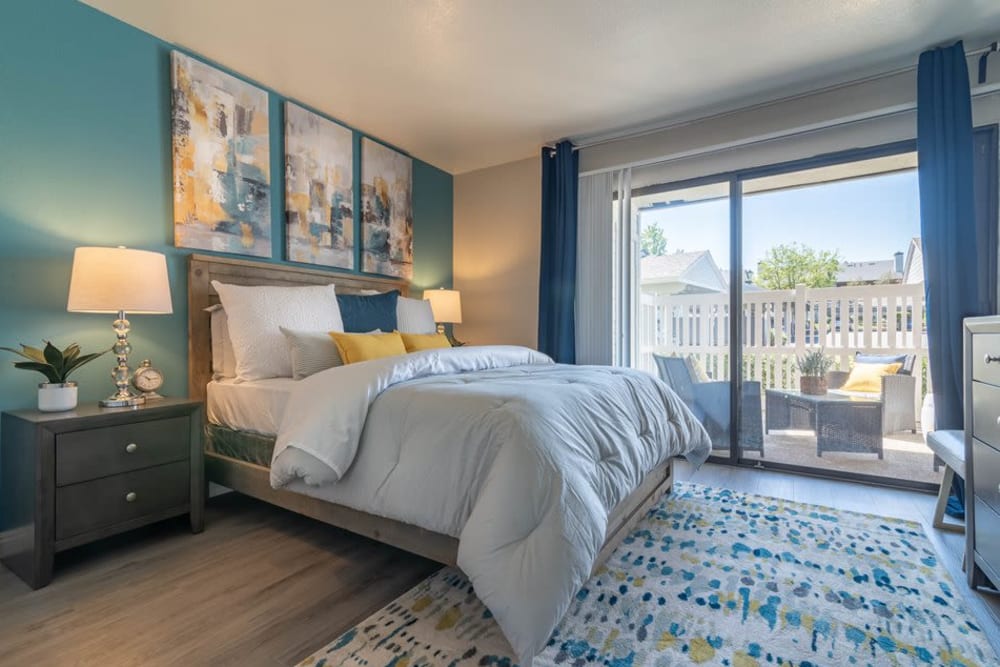 Bedroom at Parkview Terrace Apartments in Redlands, California