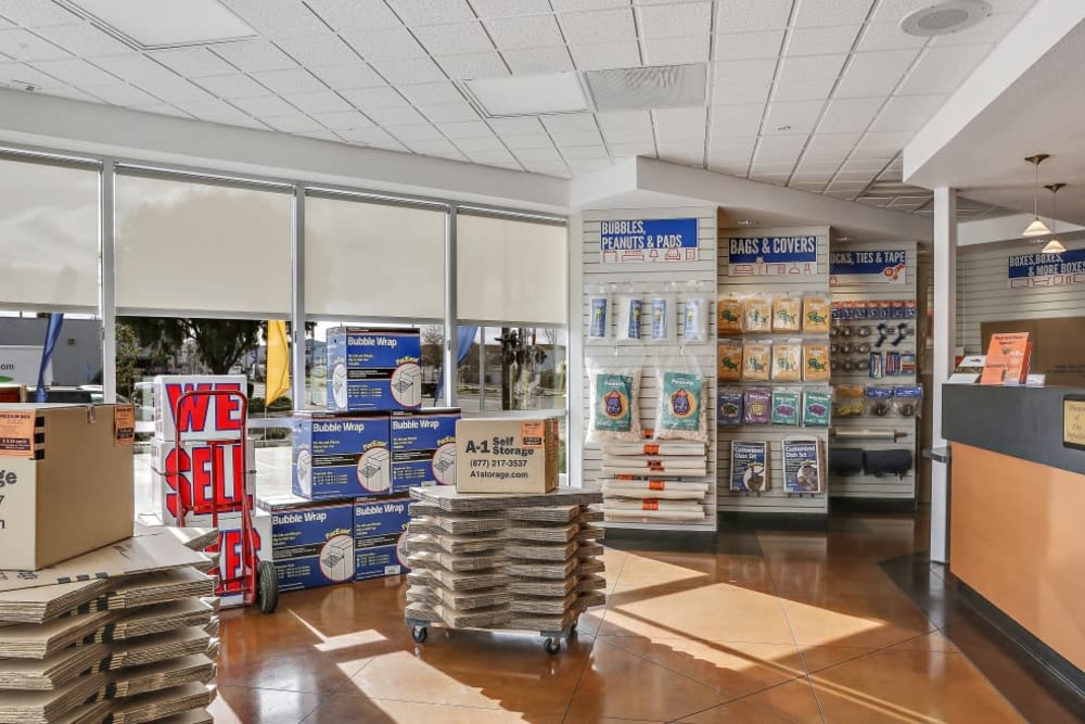Packing and moving supplies available at A-1 Self Storage in San Jose, California