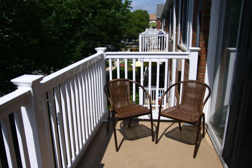 Sunny deck seating at Brinley Manor in Bradley Beach, New Jersey