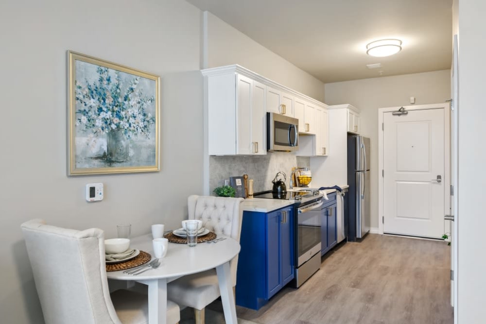 Dining room in apartment at Anthology of Farmington in Farmington, Connecticut