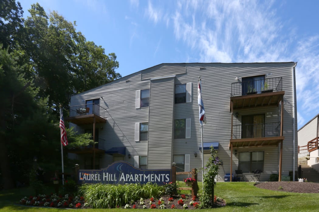 Exterior view of the Laurel Hill Apartments community in Lindenwold, New Jersey
