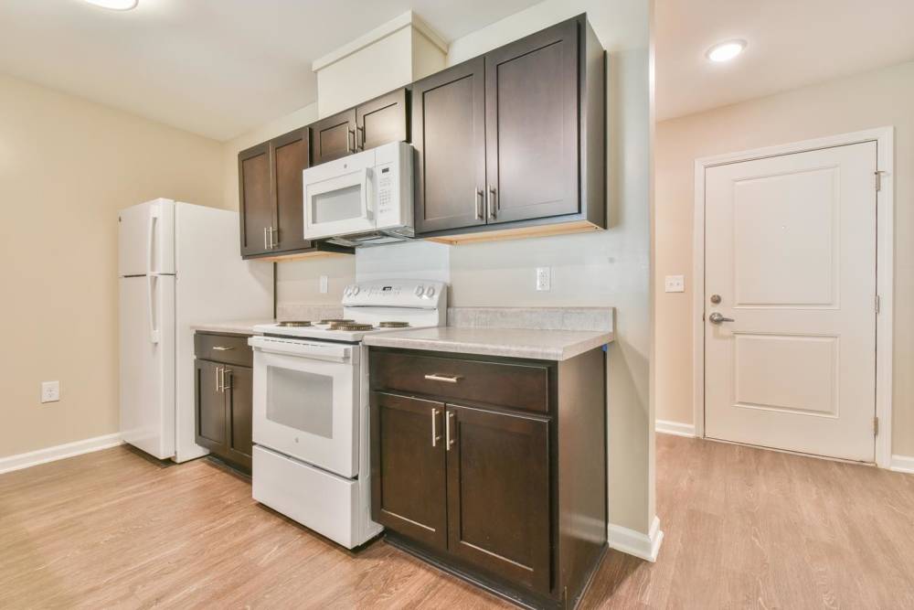 Well lit kitchen at Canaan Crossing in Madison. GA