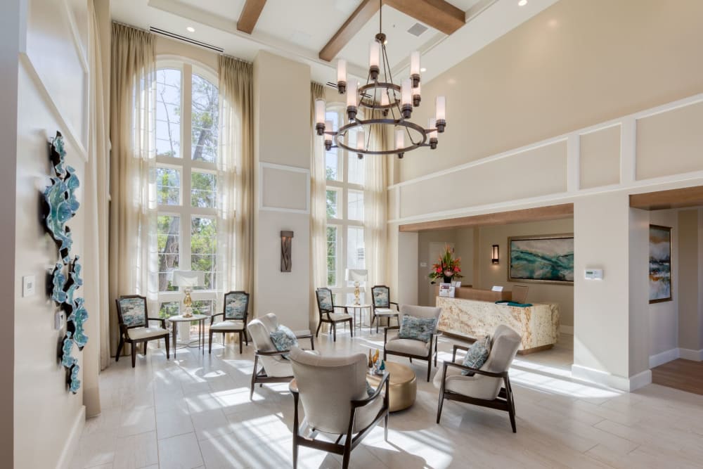 Rendering indoor sitting area at The Bluffs at Hamilton Hill in Novato, California