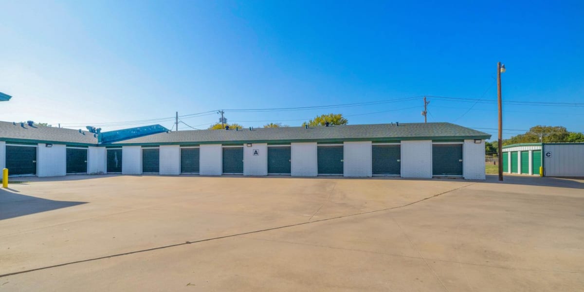 Drive-up storage units at StoreLine Self Storage in Wichita Falls, Texas