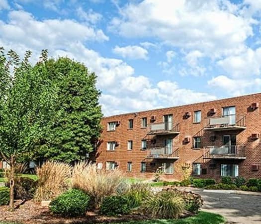 Exterior view of apartment building at Westpointe Apartments in Pittsburgh, Pennsylvania