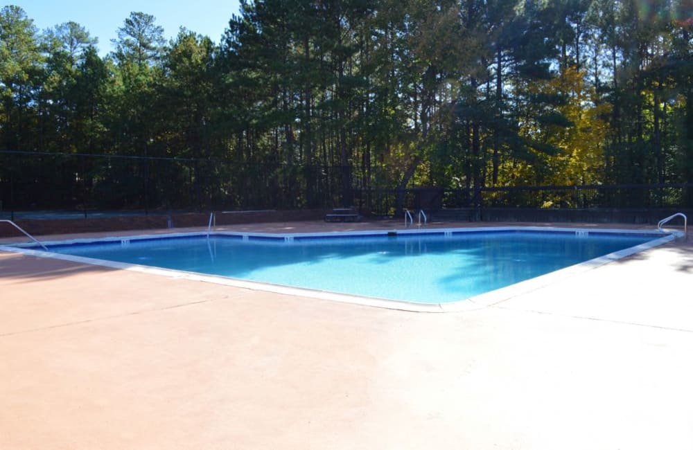 The sparkling pool at Killan Hill in Snellville, Georgia