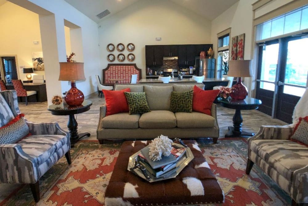 Clubhouse with cozy furniture at Anatole on MacArthur in Oklahoma City, Oklahoma