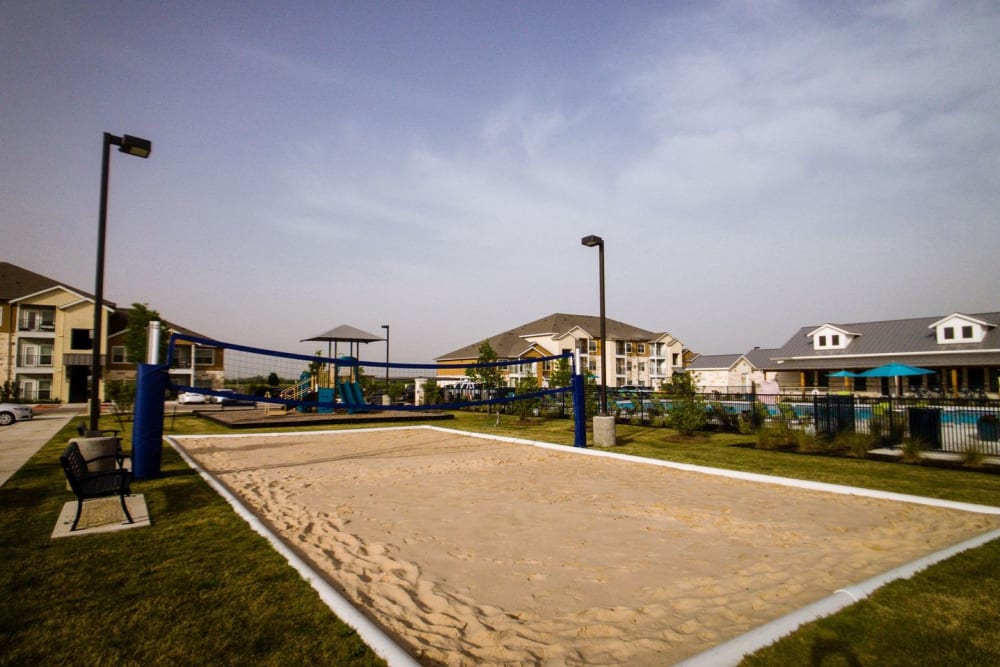 Beach volleyball court at Biltmore at the Park in Pflugerville, Texas