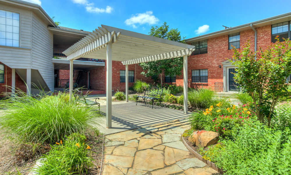 Outdoor seating area at La Villa in Oklahoma City, Oklahoma