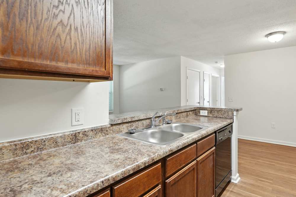 Kitchen with granite countertop at Monmouth Woods in King George,Virginia