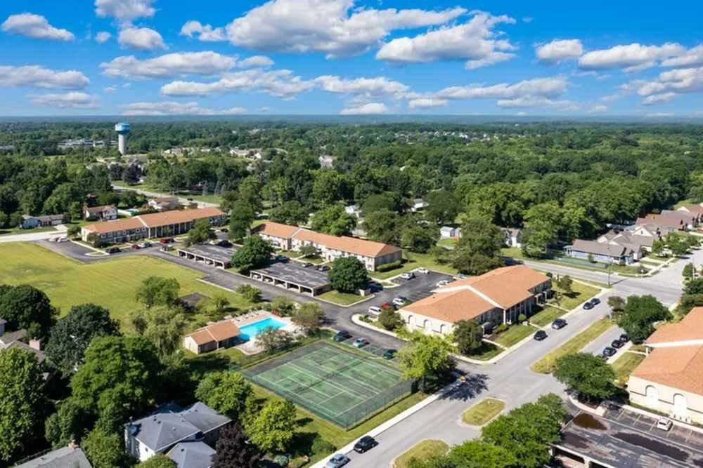 Aerial view of the apartment at Andover Park, Valparaiso, Indiana