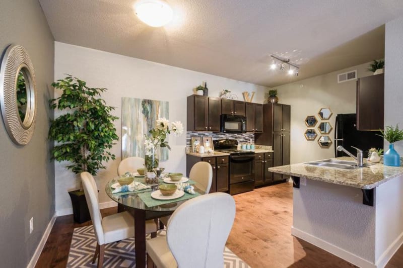 Cute dining nook next to the kitchen at Verandas at Alamo Ranch in San Antonio, Texas