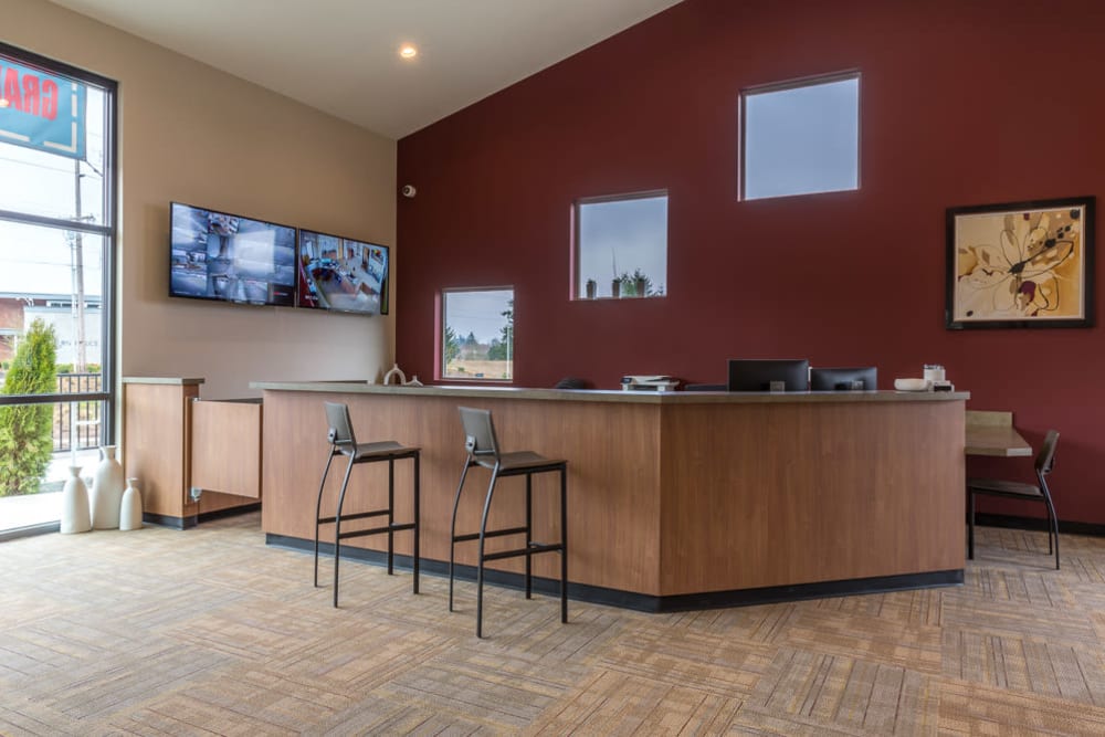 Lobby at Mt. Hood Self Storage in Woodburn, Oregon