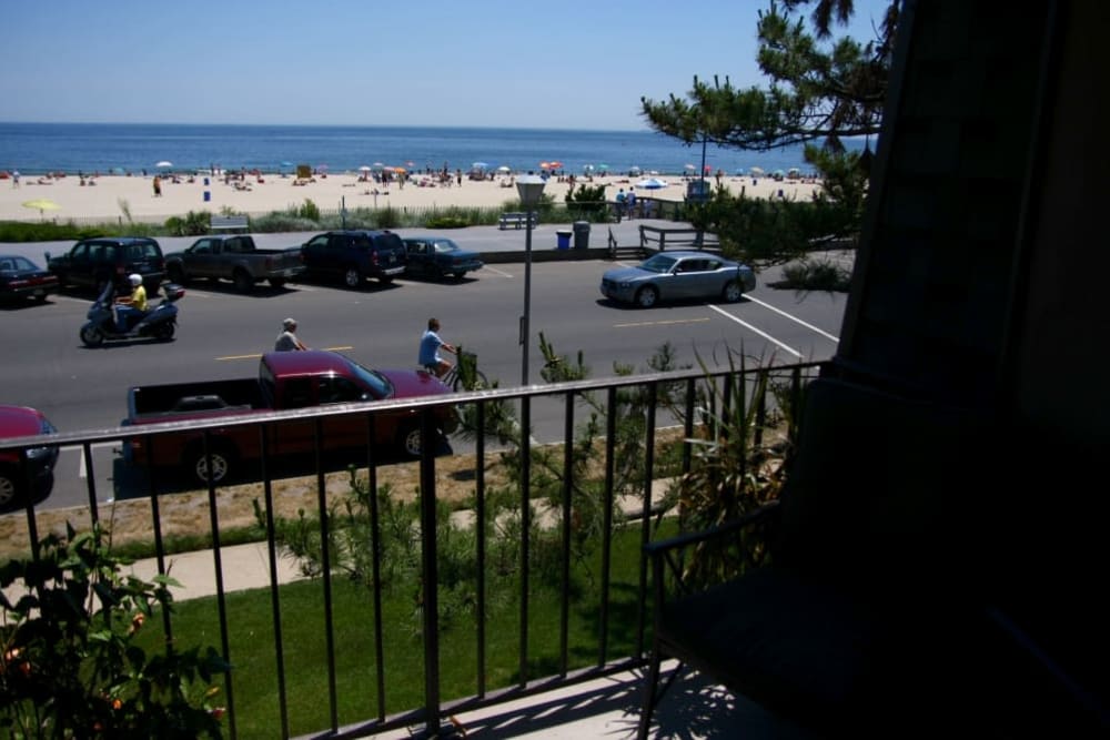 View from deck at Ocean Harbor Apartments in Belmar, New Jersey