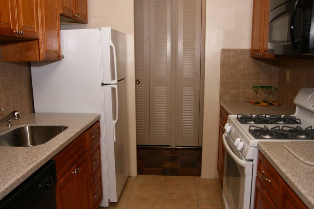 Kitchen at Carlyle Towers in Caldwell, New Jersey