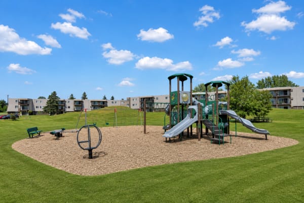 Playground with sliders for kid  at Shoreview Hills in Shoreview, Minnesota 