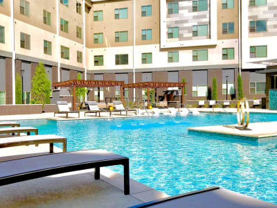 Beautiful sparkling resort style pool at Argon in Oklahoma City, Oklahoma