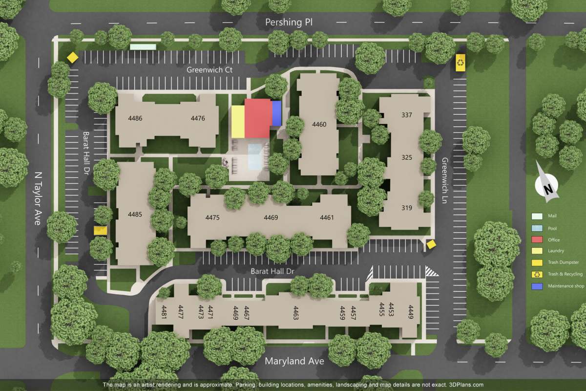 Site Map at West End Terrace Apartments in St. Louis, Missouri