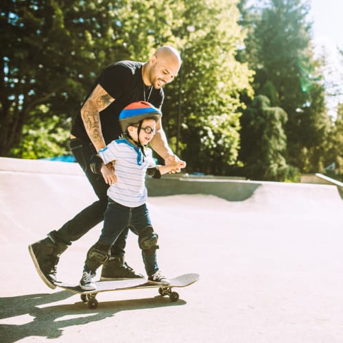 learning to skate at Willoughby Bay in Norfolk, Virginia