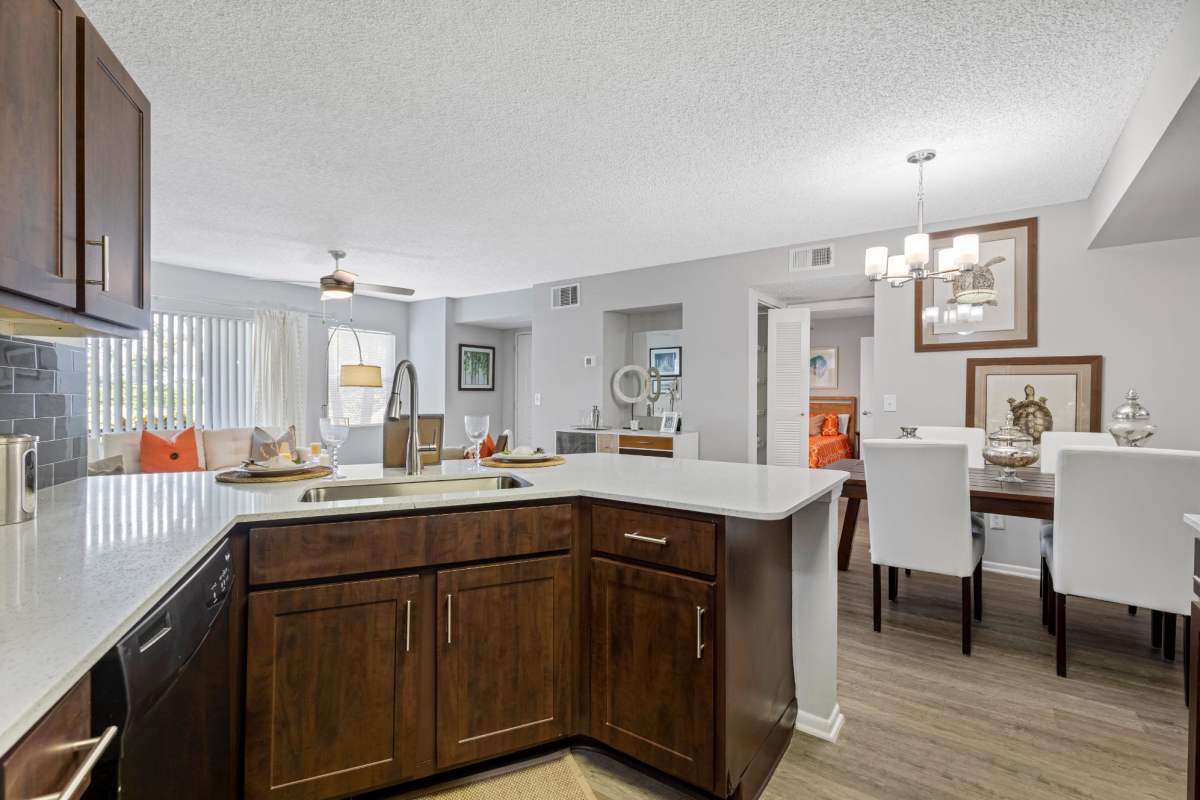 Spacious apartment and kitchen at Centro at Davie Apartments, Davie, Florida