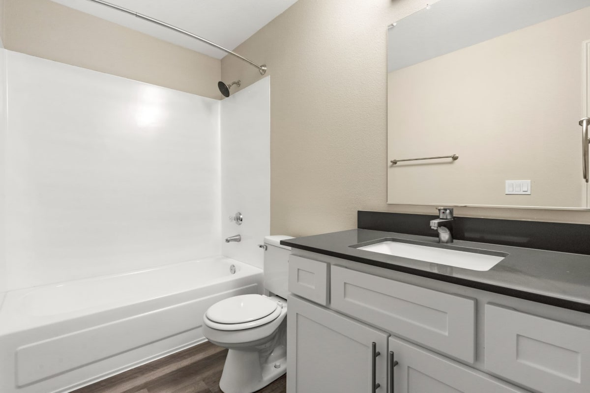 Bathroom with modern fixtures at Indigo Springs, Kent, Washington