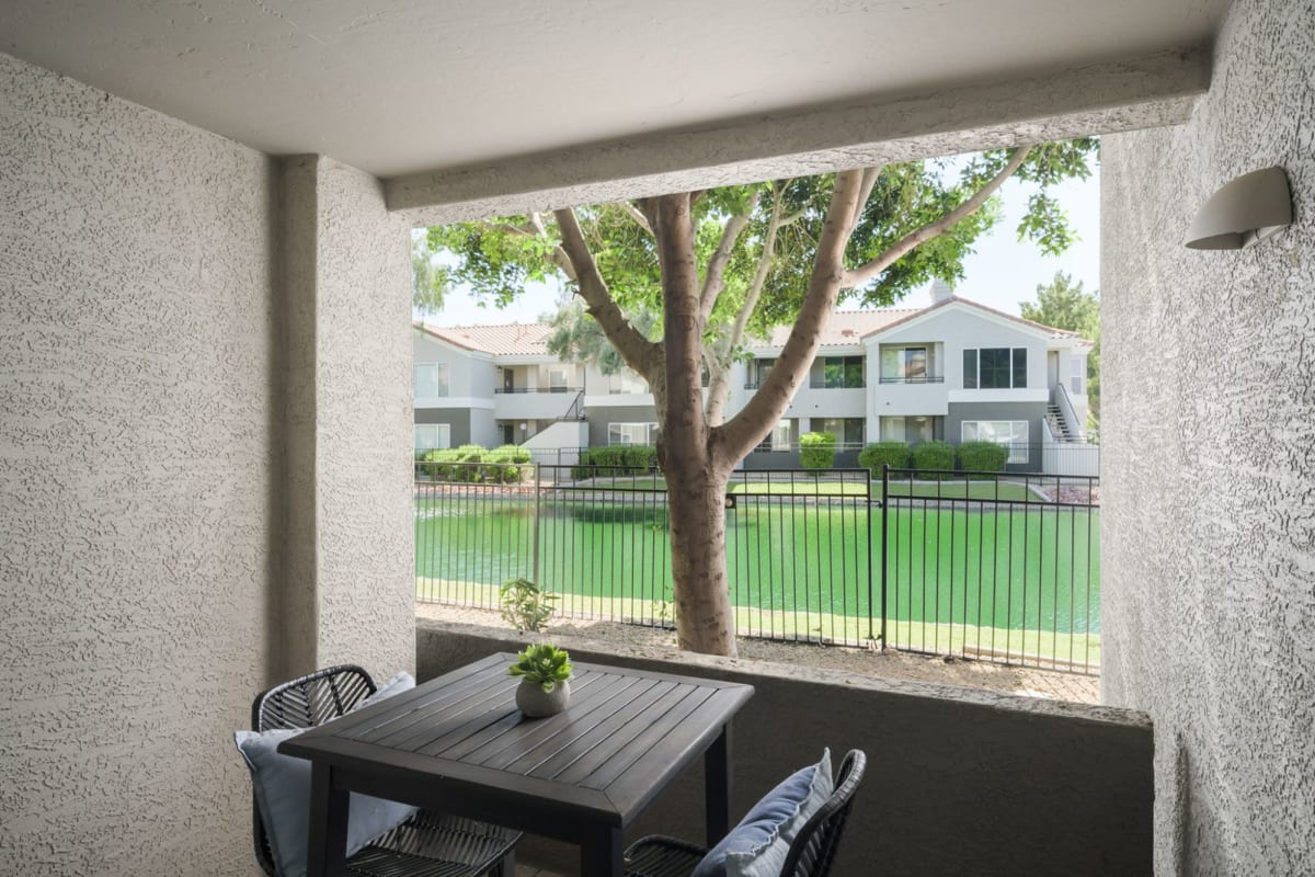 Private patio at Lakes at Arrowhead Ranch, Glendale, Arizona