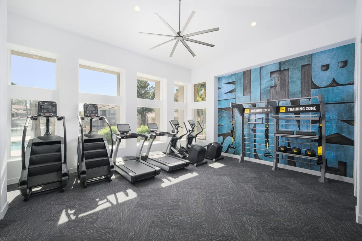 Well equipped fitness center at Lakes at Arrowhead Ranch, Glendale, Arizona