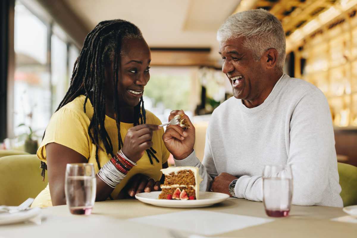 Residents enjoying dining near Redland Creek in Lawrenceville, Georgia