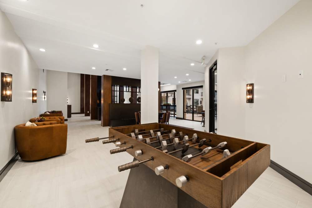 Game room in clubhouse at The Lock at Flatirons in Broomfield, Colorado