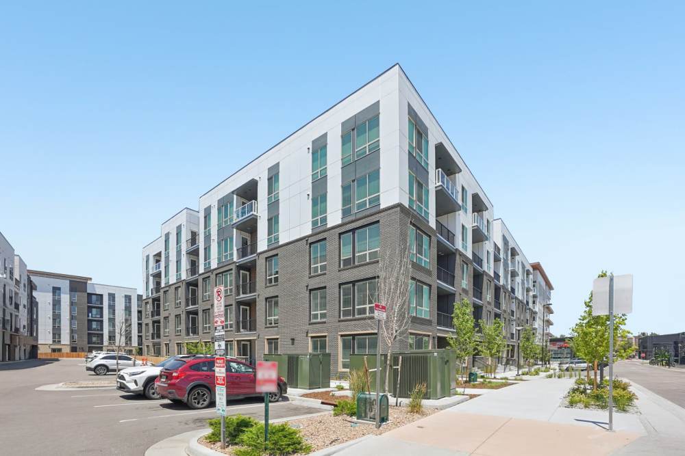 Modern apartment with parking and street view at Tempo at Nine Mile Station in Aurora, Colorado