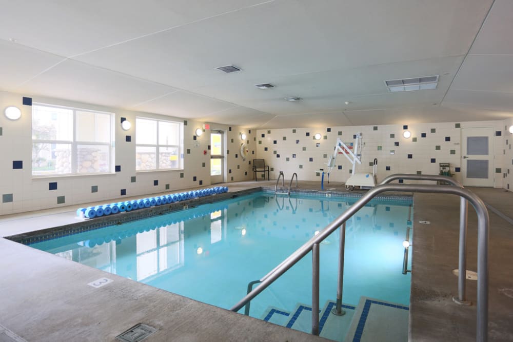 Spacious indoor pool and spa at The Lofts at Glenwood Place in Vancouver, Washington