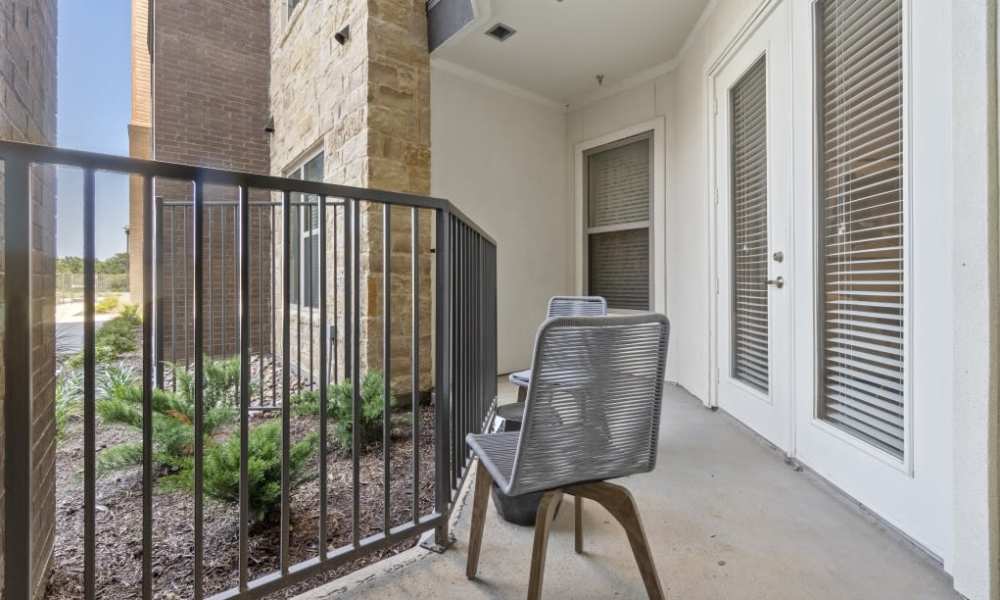 Private balcony at Millennium Place in Corinth, Texas