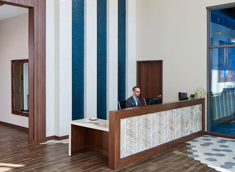 Reception desk at Murano in Seattle, Washington