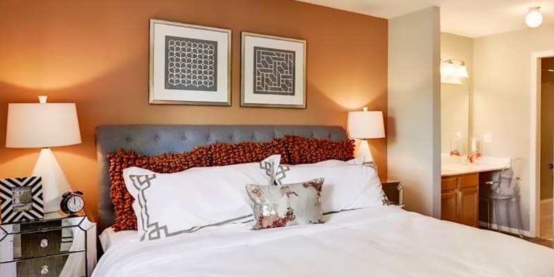 Model bedroom at Fox Run Apartments in Edgewood, Maryland