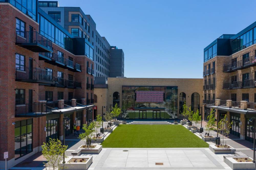 Rendering of residents pavilion at Studio Park Lofts & Tower in Grand Rapids, Michigan