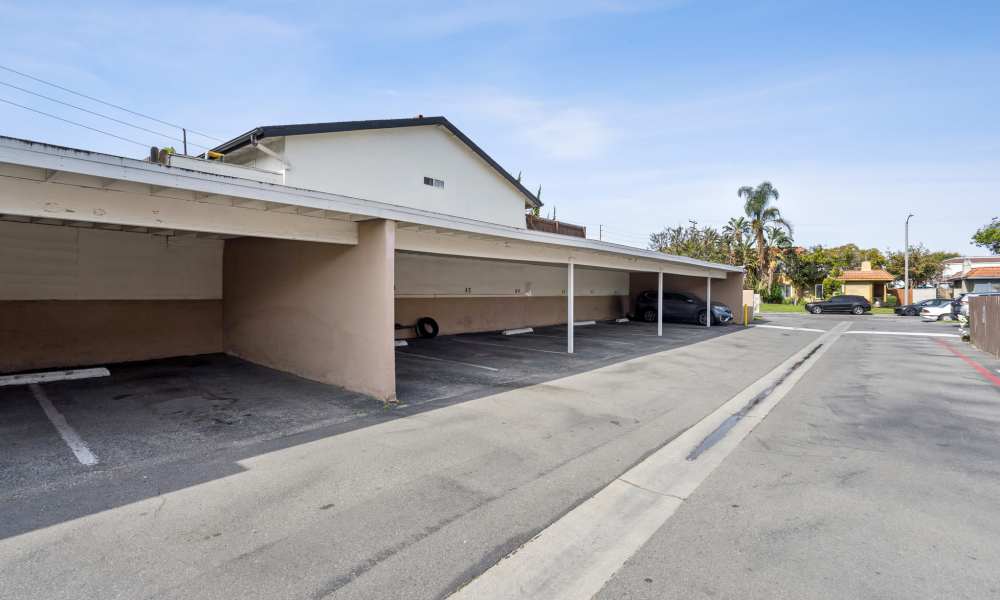 Parking spaces at Newland Garden Apartments in Garden Grove, California